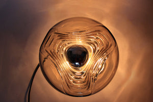 Mid Century German Koch and Lowy Transparent Biomorphic Wave Globe Sconce Lamp Light - Peill & Putzler 70s