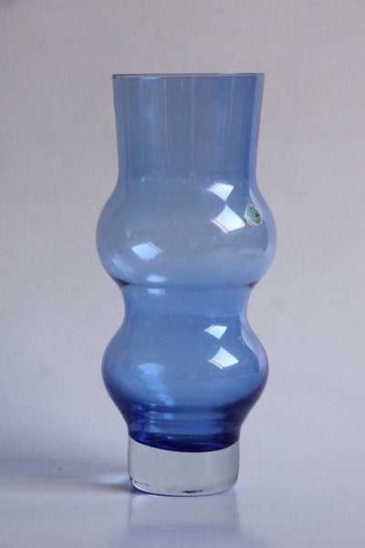 Vintage Blue Glass Vase - Van Marsberger Glaswerke Ritzenhoff