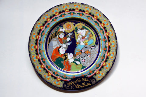 Vintage Bjorn Wiinblad Christmas Plate 1977 by Rosenthal "Adoration of the Shepherds"