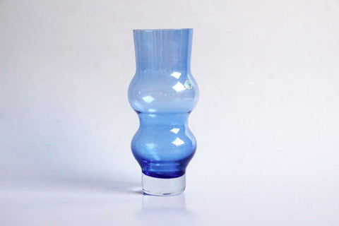 Vintage Blue Glass Vase - Van Marsberger Glaswerke Ritzenhoff
