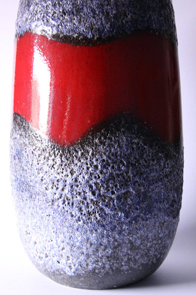 XXL Rare West German Red / Gray Lava Vase - Floor Vase by Scheurich