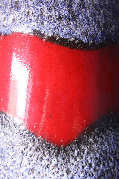 XXL Rare West German Red / Gray Lava Vase - Floor Vase by Scheurich