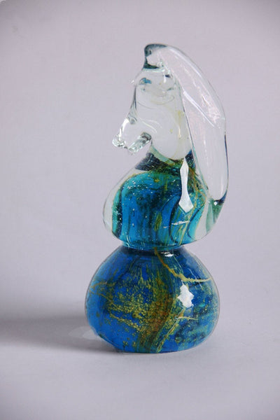 1970s Seahorse Sea Horse Art Glass Sculpture - Mdina