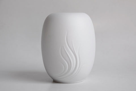 Mid Century White Op Art Modern Bisque Vase  - KPM