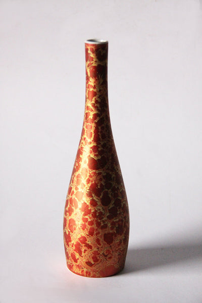Vintage Porcelain Golden / Red Decor "Lumina" Vase - Drexler & Baumann for Rosenthal