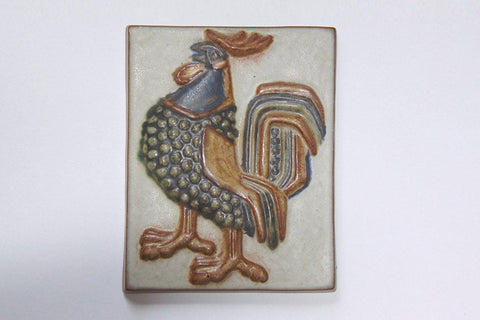 Modernist  Rare Danish Wall Plaque Rooster - Marianne Starck