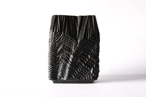 Rare Large Porcelain Rare Black 'Kaskade' Vase - M. Freyer for Rosenthal Studio Linie 1966