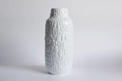 Modernist Large  Porcelain Cobblestone Motif Vase - Kaiser