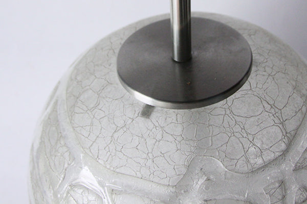 Modernist Rare Hand Blown Murano Ice Glass Lamp Pendant -  Doria