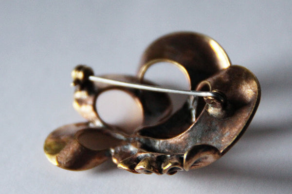 Modernist Scandinavian Bronze Brooch  - Hannu Ikonen, Finland 70s