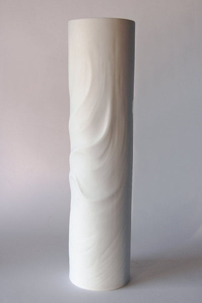 Modernist XL Fantastic White Bisque Porceain Floor Vase - Thomas 60s