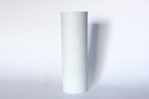 Modernist White Porcelain Bisque Wood Pattern Vase  - Hutschenreuther 70s