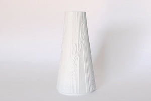 Modernist White Biscuit  Wooden motif  German Vase - Edelstein 60s