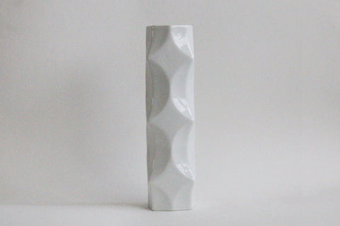 Modernist Architectural White German Vase   -  Winterling Rosiam 70s