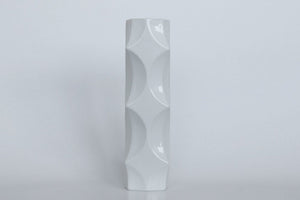Modernist Tall Architectural White German Vase   -  Winterling Rosiam 70s
