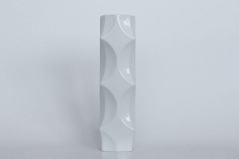 Modernist Tall Architectural White German Vase   -  Winterling Rosiam 70s