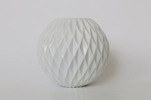 Modernist German Panton Era Space Age Op Art White Honeycomb Vase - Thomas 60s